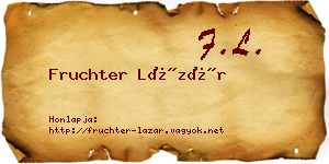 Fruchter Lázár névjegykártya